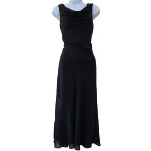 Black Witchy Sheer Overlay Slip Dress Sz S Goth Cowl Sleeveless Whimsigoth Fairy